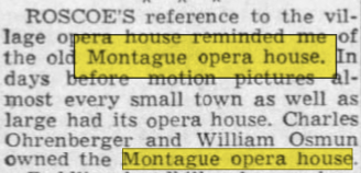 Montague Opera House - Dec 17 1952 Article (newer photo)